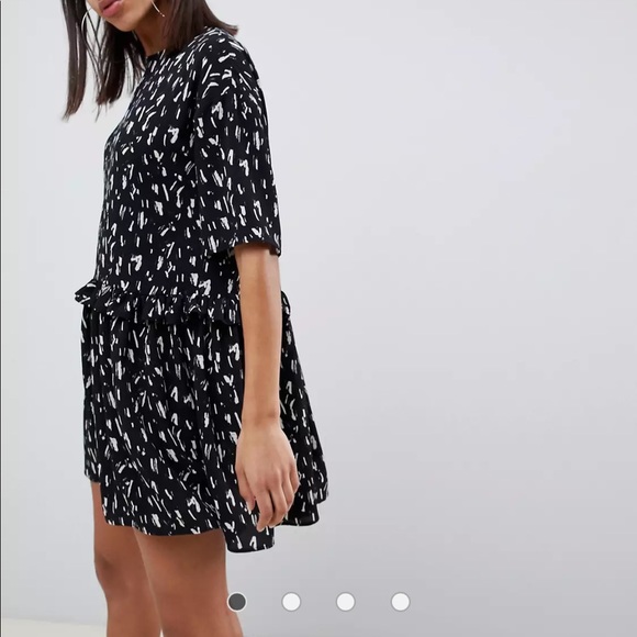 ASOS mini smock dress with frill waist Size US 8 - Picture 2 of 10